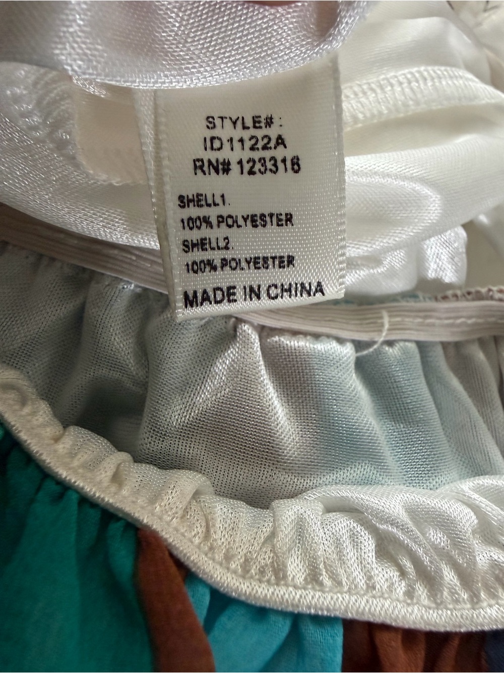 Iris Basic Strapless High-Low Dress in Teal, Navy, Rust & White - Picture 8 of 8